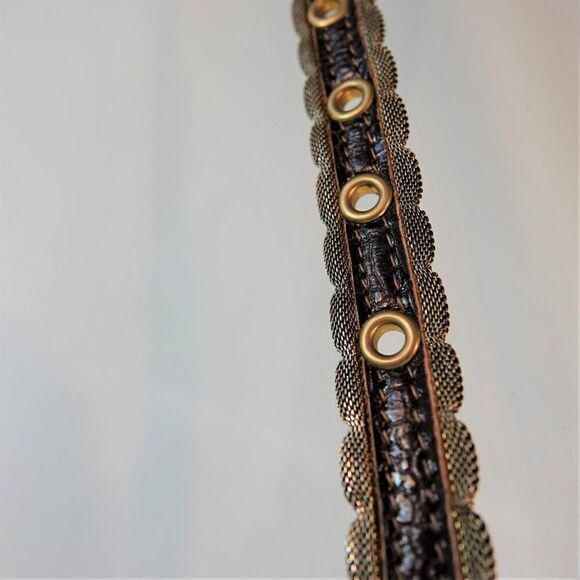 Fashion Dress Belt Mesh And Leather Skinny - Picture 7 of 9